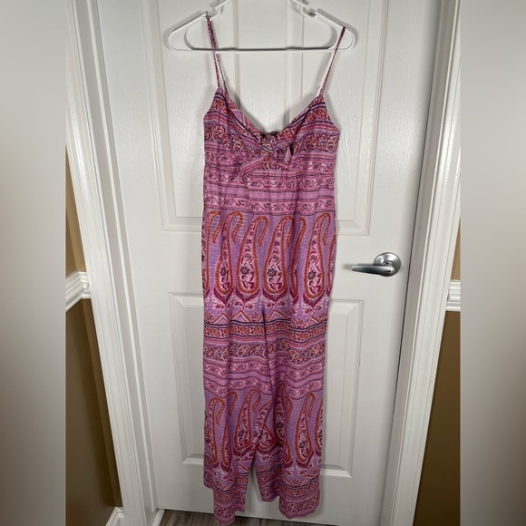 J. Crew Point Sur Paisley Tie Front Wide Leg Jumpsuit‎ Size 2 - Picture 4 of 11